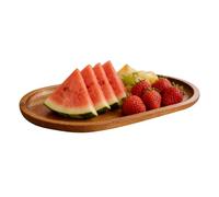 Wood Serving Tray | 7.87 * 4.32 * 0.59inch Small Wood Tray - Wooden Rounded Corner Multi Purpose Platter | Cake Serving Plate For Food Snacks Desserts | Breakfast Salad Buffet Hosting Presentation
