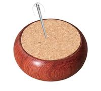 Wood Sewing Pin Cushion - 2.36x2.36x0.79 Inches Round Cork Pincushion Needle Holder | Portable Handcraft Quilting Accessories Supplies For Women Mom Friends Crafting