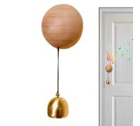 Wood Shopkeepers Bell For Door Opening - Magnetic Decorative Wind Chime For Business & Home, Solid Walnut Ornament For Fridge, Entryway & Backyard