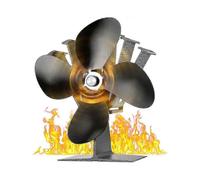 Wood Stove Fan 40 C Start-up Quiet Operation, 4 Blades Stove Fan is Heat Powered, Ecofan for Wood Stove, Fireplace