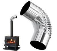 Wood Stove Pipe - 90 grados - Burner Extension, Stainless Steel Exhaust Pipe for Camping, Garden, Backyard, House Fireplace, BBQ, Picnic, Grilling, Burning and Outdoor Heating Use