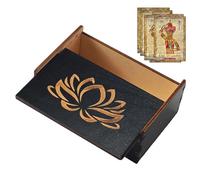 Wood Tarot Card Storage Box - Natural Wood, Sliding Lid Design, Compact Size, Jewelry Storage Case For Tarot Cards, Divination Decks, Multifunctional Trinket Organizer | Stones, Keepsakes, Small Treas