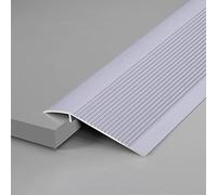 Wood to Laminate/Carpet to Tile,Transition Strip 4" Transition Strip Edge Ramp Aluminum, Scratch-Resistant Reducer Threshold Bar, Cuttable Easy to Clean(Silver)