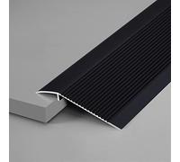 Wood to Laminate/Carpet to Tile,Transition Strip 4" Transition Strip Edge Ramp Aluminum, Scratch-Resistant Reducer Threshold Bar, Cuttable Easy to Clean(Black)