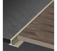 Wood to Laminate Gap Covering Joining Strips,T-Shaped Flooring Transition Strips Wood to Tile, Aluminum Alloy Seam Cover, Gap Connecting(Champagne)