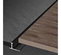 Wood to Laminate Gap Covering Joining Strips,T-Shaped Flooring Transition Strips Wood to Tile, Aluminum Alloy Seam Cover, Gap Connecting(Black)