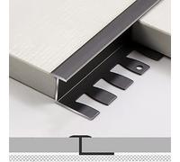 Wood to Laminate Gap Covering Joining Strips,T-Shaped Flooring Transition Strips Wood to Tile, Door Threshold Aluminum Alloy, Gap Connecting(Iron)