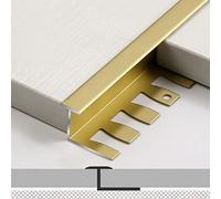 Wood to Laminate Gap Covering Joining Strips,T-Shaped Flooring Transition Strips Wood to Tile, Door Threshold Aluminum Alloy, Gap Connecting(Gold)