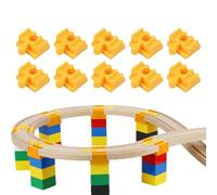 Wood Train Track Connector Pieces - 10 Pieces Wooden Train Track Accessories,Connecting Accessories for Children Ages 3+ Indoor Play Girls Boys Preschool Kindergarten Bedroom Living Room