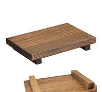 Wood Tray - Bandeja de madera natural de 22,8 cm, soporte para champú, diseño antihumedad, estructura transpirable, Keeps Items Dry, organizador de la vanidad, soporte de baño para inodoros, perfumes
