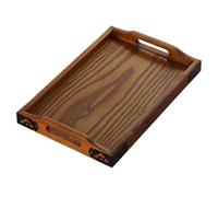 Wood Tray - Wood, 11.81x7.87x1.38in Serving Platter Rustic Handles Design | Multi-Purpose Decorative Organizer, Farmhouse Style Tray for Kitchen, living room, coffee table, bathroom vanity, fiestas