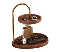 Wood Trays Home Decor - Natural, Large Capacity Vintage Storage Organizer, Decorative Tray, Oval Wooden Serving Tray, Raised Edges, Hand-Carved Handles | Entryway, Bedroom, Living Room, Vanity, Nights