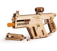 Wood Trick 3D Wooden Puzzle Assault Rifle Mechanical Models with Board Game, Assembly Constructor, Brain Teaser, Best DIY Toy, IQ Game for Teens and Adults