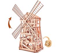 Wood Trick 3D Wooden Puzzle Windmill, Assembly Constructor, Brain Teaser, Best DIY Toy, IQ Game for Teens and Adults
