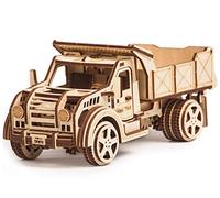 Wood Trick American Truck Model Kit with Functional Moving Body - 3D Wooden Puzzles Car for Adults and Kids to Build
