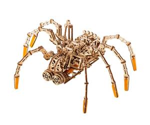 Wood Trick Araña Mecánica Puzzle en Madera 3D - Recorre hasta 2 m - Kit de Modelo en Madera para Construir para Adultos y Niños
