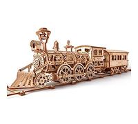 Wood Trick - Juego de Trenes de Juguete de Madera con ferrocarril, Kit de Modelo de Tren Locomotora mecánica, Rompecabezas de Madera 3D, Rompecabezas para Adultos y niños, Mejor Juguete DIY