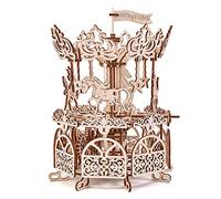 Wood Trick Wooden Carousel Horse Toy, Merry-Go-Round Model - 3D Wooden Puzzle for Adults and Kids