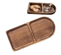 Wood Try | Divided Prevent Flavors Mixing Holder, Wood Serving Trays with Sections, for Home Kitchen Cooking Candy Bread Milk Burrito Potato Chips Nuts Vegetables Fruits (1Pcs)