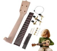 Wood Ukulele Neck, Ukuleles Guitar Build Kit, Ukulele Fingerboard Assembly, Rosewood Fingerboard Kit, Ukulele Neck Kit, Wood Ukulele Neck Installation Tools to Build Your Own Ukulele