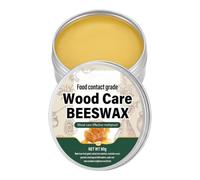Wood Wax - Food Grade Beeswax Balm | Cutting Board Conditioner | 80g Solid Restorer Wax With Cloth, Grain Care, For Kitchen Cutting Boards, Furniture & Hardwood Counters