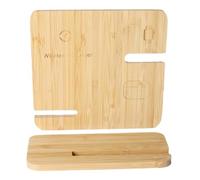 Wood Wireless Charger, Portable Charging Station, 15w Fast Charging Base, Natural Grain Design, Compatible Exterior for Smartphones, Earphones, Nightstands, Dressing Tables