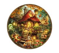 WOODBESTS Rompecabezas de madera para adultos, puzle de madera para adultos, casa de bosque encantada, puzle para adultos, cumpleaños mujeres y hombres, juego familiar (L-34 × 34 cm, 265 piezas)