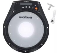 Woodbrass TP8 Mesh - Almohadilla de entrenamiento electrónico batidora 8" piel malla, metrónomo 30-280 BPM, coaching inteligente, práctica silenciosa, batería de 15 h, salida de auriculares y altavoz