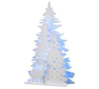 Woodden Christmas Tree, Holiday Decor Wood Light Up Christmas Tree Statue, Desktop Christmas Tree, Handmade Christmas Tree Statue with Rectangular Base for Gabinete, Desktop