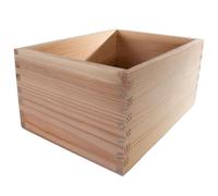 WooDeeDoo Pequeña caja de almacenamiento de escritorio de madera con tapa abierta, contenedor de pino sin terminar para suministros de oficina, notas, cargadores de papel, accesorios, bandeja sin tapa