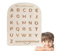 Wooden Alphabet Board - Learning Toy with Early Education, Promotes Handwriting Practice Coordination, Ideal for Boys Girls Age 3+ Preschool and Homeschool Use 8 Inch