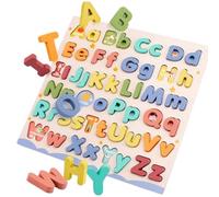 Wooden Alphabet Puzzle Board 29.8cm Learning Toy With And Letters, Educational Preschool Game 11.7in Square For Early Literacy Skills