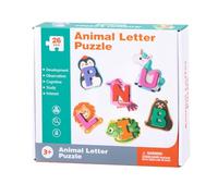 Wooden Alphabet Puzzle, Letter Animal Jigsaw, Educational Matching Game, 26 Pieces Learning Toy for Preschool, Classroom, Kindergarten, Homeschool, 9.06 X 7.87 X 1.77 Inches