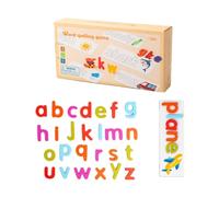 Wooden Alphabet Toys, Letter Spelling Learning Game, 12.10 Inches Matching Game with Durable Build, Portable Carry Letter Recognition Set, Wooden Spell Learning Toys for Home School Kindergarten Kids