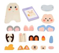 Wooden Animal Puzzle - Cartoon Building Blocks Board for Kids, Preschool Learning with Interactive Sensory Play, Educational Toy for Classroom, Nursery, Travel, Birthday, Multicolor