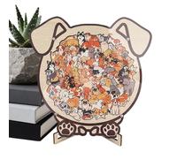 Wooden Animal Puzzle, Cute Animal Table Decor Puzzle, 22,1 cm Framed Jigsaw Puzzles For Adults Kids For Home Indoor Living Room Study Bedroom Shelf Decoration Creative Gift Display Use