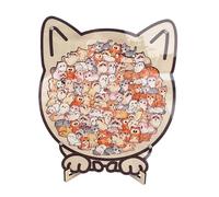 Wooden Animal Puzzle, Cute Animal Table Decor Puzzle, 22,1 cm Framed Jigsaw Puzzles For Adults Kids For Home Indoor Living Room Study Bedroom Shelf Decoration Creative Gift Display Use