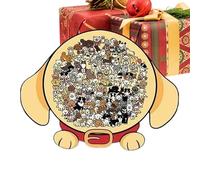 Wooden Animal Puzzle - Dog Frame Toy, Colored Jigsaw Puzzle, Tabletop Learning Game | Natural Wood Matching Game For Adults, Youth, Elderly, Friends, Preschool, Home, Kindergarten Use