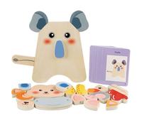 Wooden Animal Puzzle, Face Matching Jigsaw Game for Learning, Interactive Educational Activity with Sensory Play, Kids Toy for Boys, Girls, Preschool, Classroom and Home, 7.28x8.07x2.36 Inches