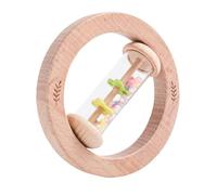 Wooden Baby Rattle Toy, Music Sensory Instrument, Developmental Eye-Hand Coordination Game for Toddler Boys & Girls, Safe Finish, Gentle Sound, Lightweight Build, 11.5x11.5x1.5cm