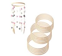 Wooden Bamboo Floral Hoop Wreath, Macrame Craft Dream Catcher Hoop Rings For DIY Weddding Wreath Decor, Macrame Dream Catcher, Wall Hanging Crafts Jingan