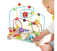 Wooden Beads Laberinto - Sensory Play Table, Educación Track Roller Coaster | Niños Edad 1-3 Learning Toy, Desarrollo Actividad de Habilidad Motorizada, Colorful Bead Coordination Game, Durable Child