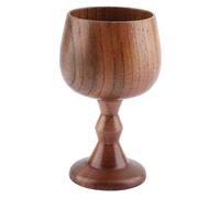 Wooden Beer Cup, 150ml Handmade Goblet Chalice Cup for Drinking Coffee Tea Milk Ice Cola (D-583-A)