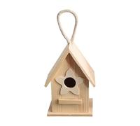 Wooden Bird Box - Weatherproof Timber Walls, Slated Roof Panel, Safe Nesting Habitat, Solid Back Mount | For Macaws Sparrow Parakeet Lovebird Conures Cockatiels Finches Garden Yard Balcony Porch Outdo