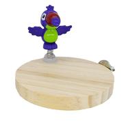 Wooden Bird Cage Play Stand, Cockatiel Perch Toys, Natural Chewable Enrichment Toy, Playground Accessories, Ideal for Conure, Chicken, Pigeon, Indoor 6.3x6.3x3.54 Inch