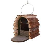 Wooden Bird House, Outdoor Nesting Box Shelter, Natural Garden Birdhouse with Durable Hanging Design, Weather Resistant Wooden Abode for Small Birds, Garden and Balcony Decor Accessory