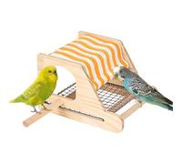 Wooden Bird House - Parakeet Nest Box with Stainless Steel Mesh Bottom Wooden Breeding House 16.5x21x13cm for Conure Lovebird Cockatiel Parakeet Parrot Finch Cage Habitat