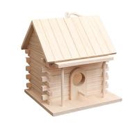 Wooden Bird Houses - Hanging Aviary Nest Box Structure, Solid Wood Parrot Nesting Shelter Unit, Safe Lovebird Breeding Resting Cabin Design, Garden Outdoor Decorative Bird Home For Parrots Lovebirds