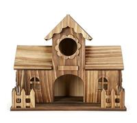 Wooden Bird Houses - Natural Rustic | Nest Birds Roosting Boxes Bird Houses, Nesting Feeding Breeding Garden, Tree Balcony Deck Patio Yard Park Farm with Predator Guard, B́ird Ĥouses