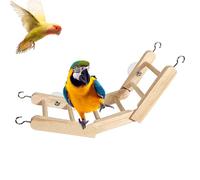 Wooden Bird Ladder, Folding Parrots Climbing Ladder, Multipurpose Beak Grinding Toy, Bird Midget For Standing, Resting, & Sturdy, 1 Pack, 32.5x11.5x2.5cm